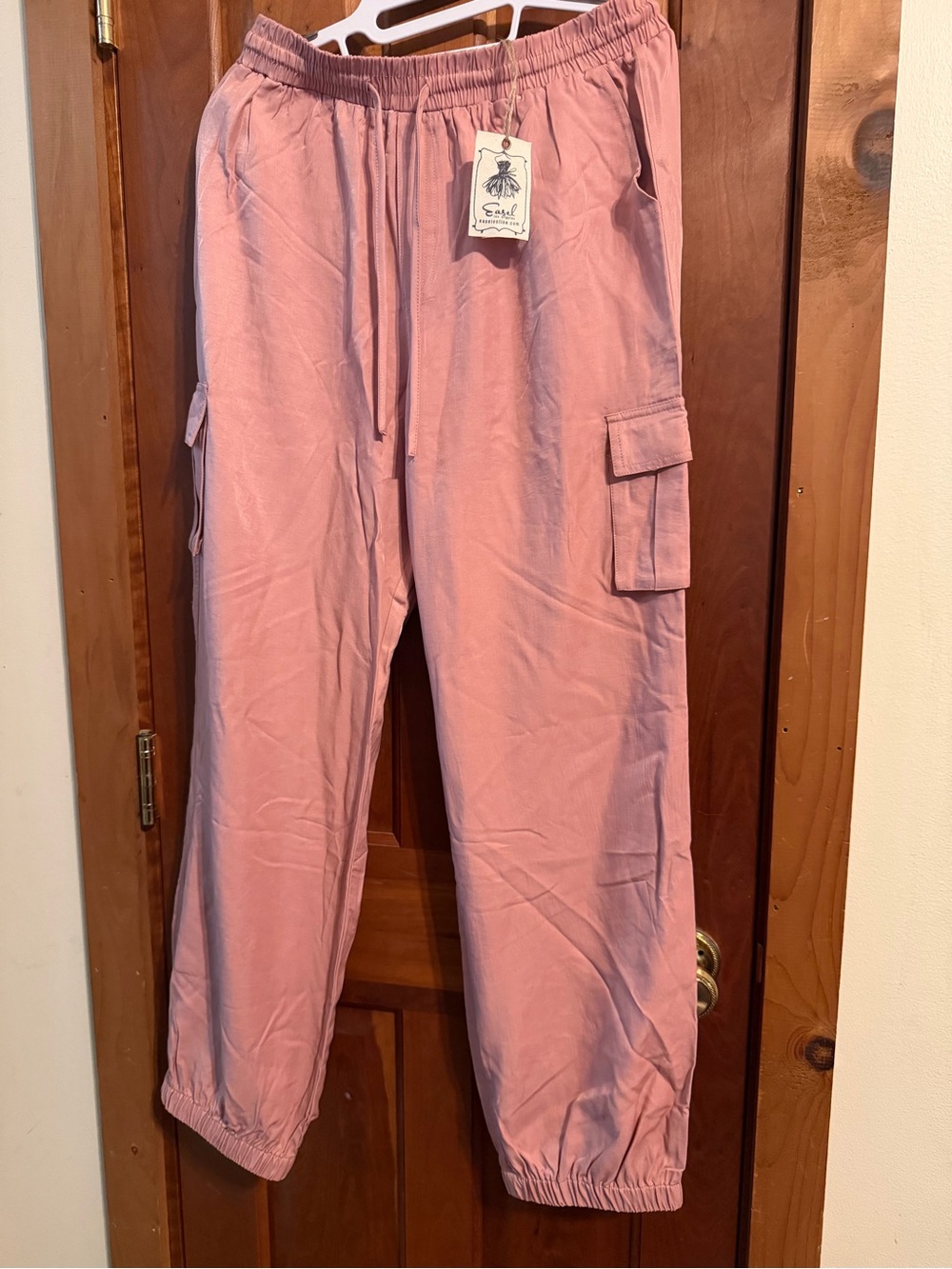 Easel Pink Cargo Jogger Pants